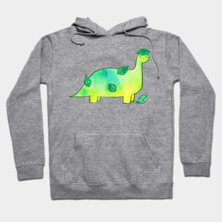 Leaf Dinosaur Watercolor Hoodie